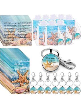 50 Sets Starfish Keychains - Perfect Team Gifts, Thank You Gifts in Bulk